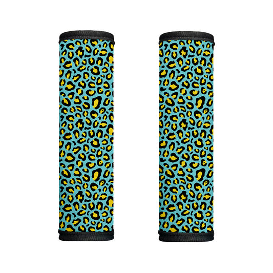 Teal And Yellow Leopard Pattern Print Handle Covers