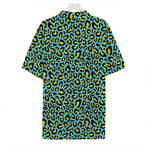 Teal And Yellow Leopard Pattern Print Hawaiian Shirt