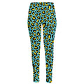 Teal And Yellow Leopard Pattern Print High-Waisted Pocket Leggings