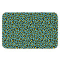 Teal And Yellow Leopard Pattern Print Indoor Door Mat
