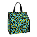 Teal And Yellow Leopard Pattern Print Insulated Lunch Tote