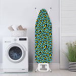 Teal And Yellow Leopard Pattern Print Ironing Board Cover
