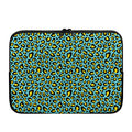 Teal And Yellow Leopard Pattern Print Laptop Sleeve