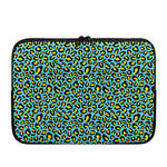 Teal And Yellow Leopard Pattern Print Laptop Sleeve
