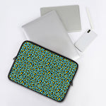 Teal And Yellow Leopard Pattern Print Laptop Sleeve