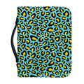 Teal And Yellow Leopard Pattern Print Leather Bible Cover