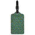 Teal And Yellow Leopard Pattern Print Luggage Tag