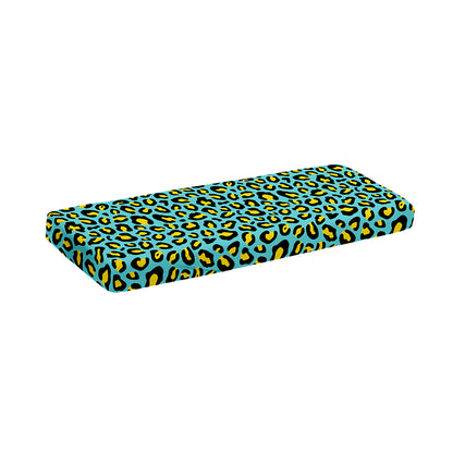 Teal And Yellow Leopard Pattern Print Piano Keyboard Cover