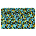 Teal And Yellow Leopard Pattern Print Polyester Doormat