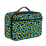 Teal And Yellow Leopard Pattern Print Portable Lunch Bag