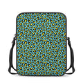 Teal And Yellow Leopard Pattern Print Rectangular Crossbody Bag