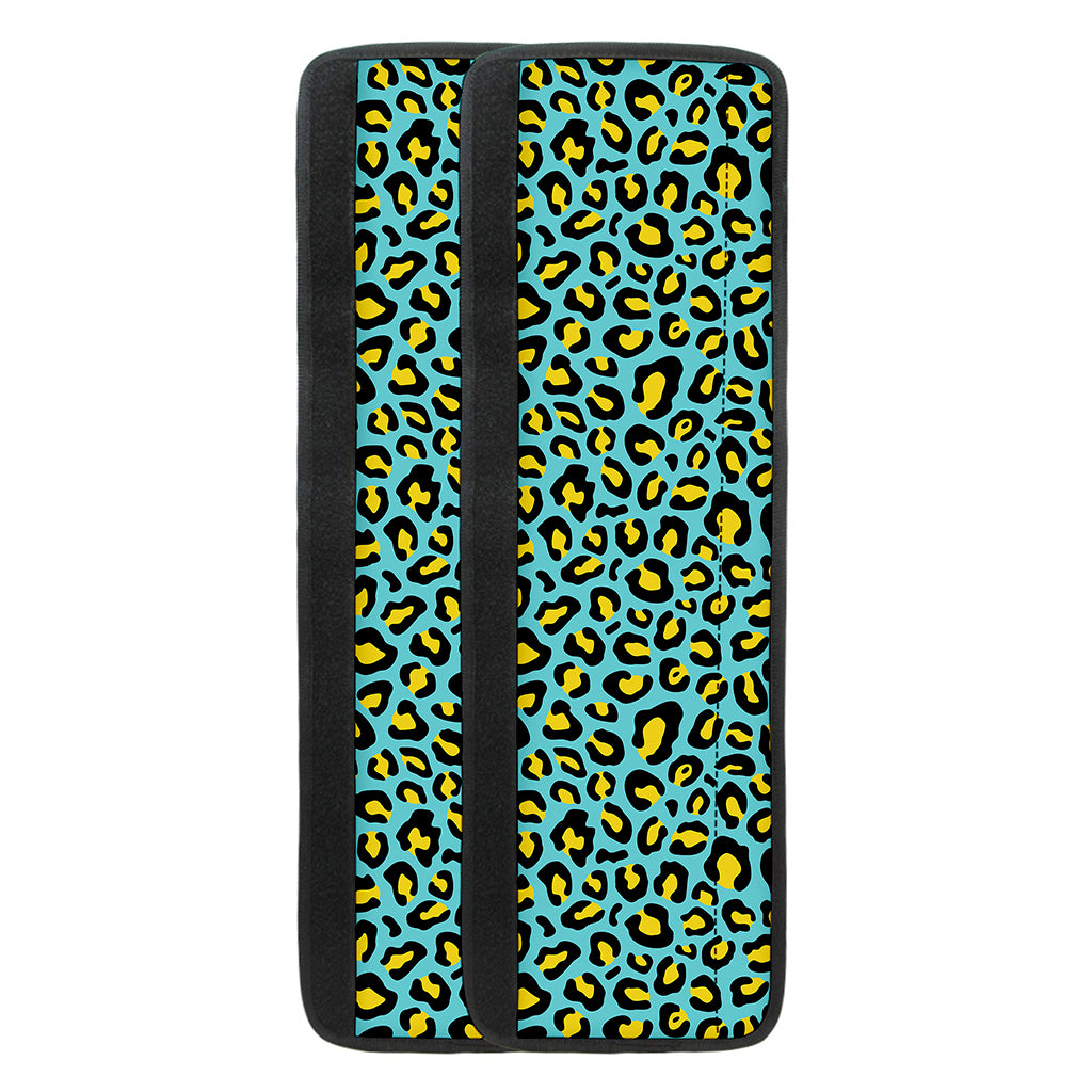 Teal And Yellow Leopard Pattern Print Refrigerator Handle Covers
