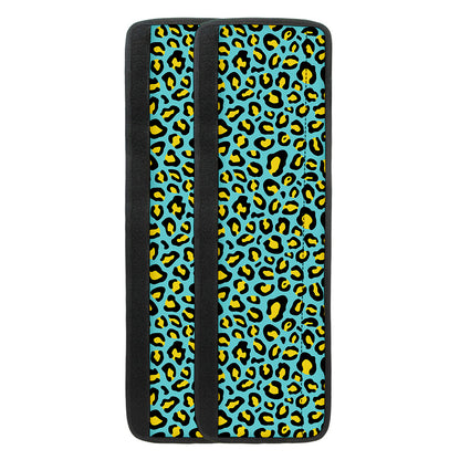 Teal And Yellow Leopard Pattern Print Refrigerator Handle Covers