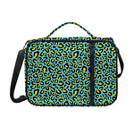 Teal And Yellow Leopard Pattern Print Shoulder Strap Bible Bag