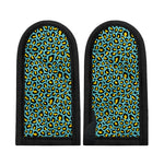 Teal And Yellow Leopard Pattern Print Skillet Handle Cover