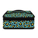 Teal And Yellow Leopard Pattern Print Small Lunch Bag