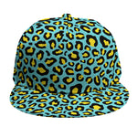Teal And Yellow Leopard Pattern Print Snapback Cap