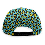 Teal And Yellow Leopard Pattern Print Snapback Cap