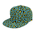 Teal And Yellow Leopard Pattern Print Snapback Cap