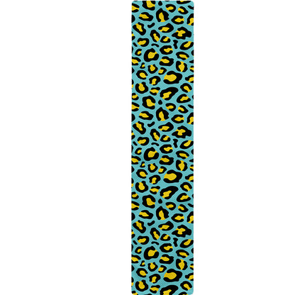 Teal And Yellow Leopard Pattern Print Table Runner