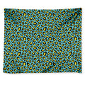 Teal And Yellow Leopard Pattern Print Tapestry