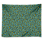 Teal And Yellow Leopard Pattern Print Tapestry
