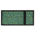 Teal And Yellow Leopard Pattern Print Trifold Wallet