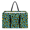 Teal And Yellow Leopard Pattern Print Utility Tote Bag