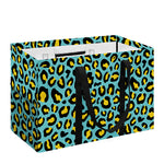 Teal And Yellow Leopard Pattern Print Utility Tote Bag