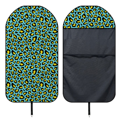 Teal And Yellow Leopard Pattern Print Waterproof Car Seat Cover