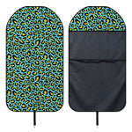 Teal And Yellow Leopard Pattern Print Waterproof Car Seat Cover