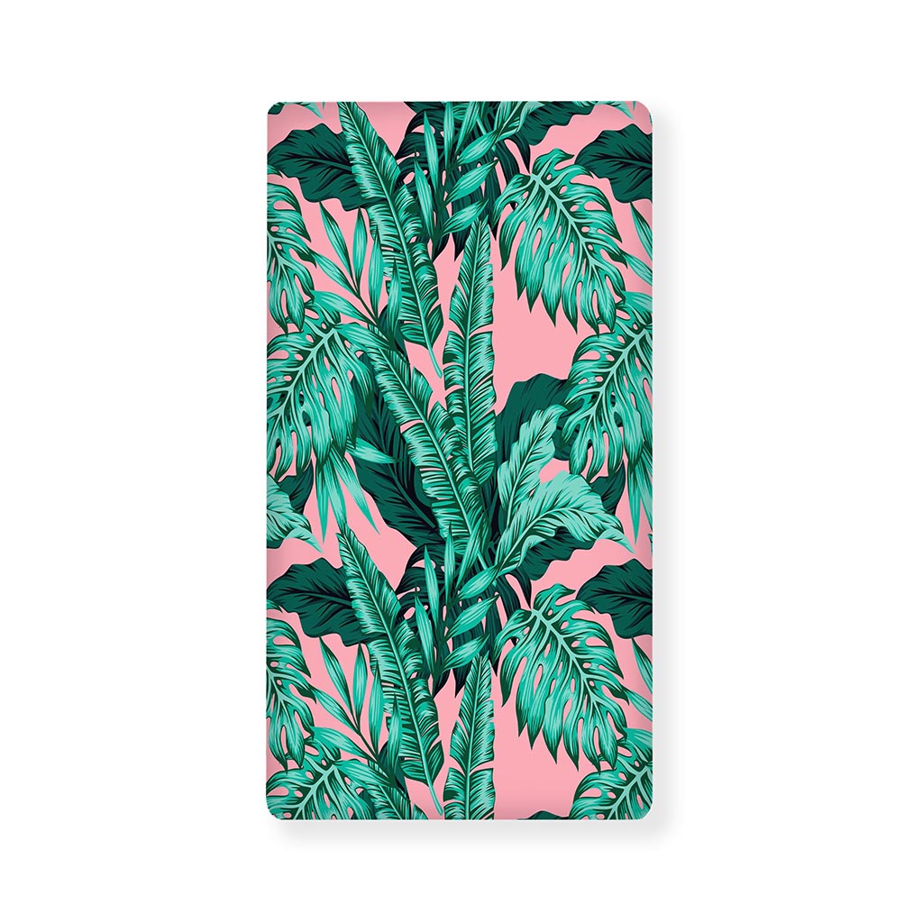 Teal Banana Leaves Pattern Print Baby Crib Sheet