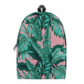 Teal Banana Leaves Pattern Print School Backpack