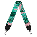 Teal Banana Leaves Pattern Print Bag Strap