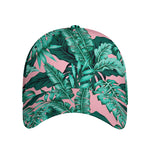 Teal Banana Leaves Pattern Print Baseball Cap