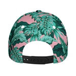 Teal Banana Leaves Pattern Print Baseball Cap