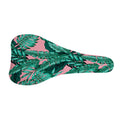 Teal Banana Leaves Pattern Print Bicycle Seat Cover