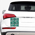 Teal Banana Leaves Pattern Print Car Sticker