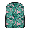Teal Banana Leaves Pattern Print Casual Backpack