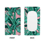 Teal Banana Leaves Pattern Print Changing Pad Cover