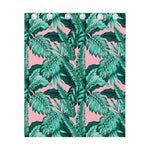 Teal Banana Leaves Pattern Print Curtain
