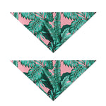 Teal Banana Leaves Pattern Print Dog Bandana