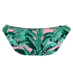 Teal Banana Leaves Pattern Print Fanny Pack
