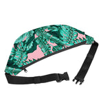 Teal Banana Leaves Pattern Print Fanny Pack