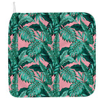 Teal Banana Leaves Pattern Print Hand Towel