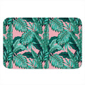 Teal Banana Leaves Pattern Print Indoor Door Mat