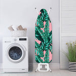 Teal Banana Leaves Pattern Print Ironing Board Cover