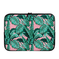Teal Banana Leaves Pattern Print Laptop Sleeve