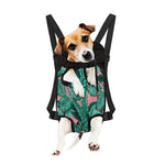 Teal Banana Leaves Pattern Print Pet Carrier Backpack