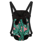 Teal Banana Leaves Pattern Print Pet Carrier Backpack
